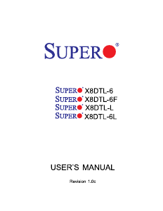 Manual Supermicro X8DTL-L Motherboard