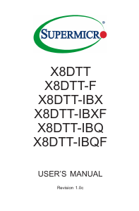 Manual Supermicro X8DTT Motherboard