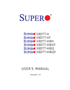 Manual Supermicro X8DTT-HIBX Motherboard