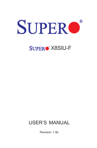Manual Supermicro X8SIU-F Motherboard