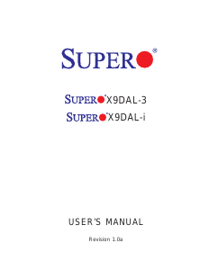 Manual Supermicro X9DAL-3 Motherboard