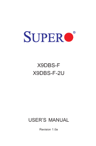 Manual Supermicro X9DBS-F-2U Motherboard