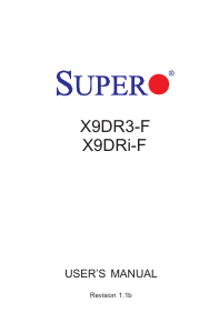 Manual Supermicro X9DR3-F Motherboard