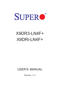 Manual Supermicro X9DR3-LN4F+ Motherboard