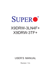 Manual Supermicro X9DRW-3LN4F+ Motherboard