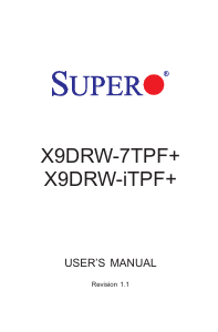 Manual Supermicro X9DRW-iTPF+ Motherboard