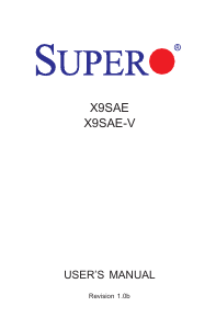Manual Supermicro X9SAE Motherboard