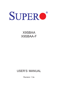 Manual Supermicro X9SBAA Motherboard