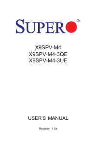 Manual Supermicro X9SPV-M4-3UE Motherboard