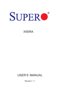 Manual Supermicro X9SRA Motherboard