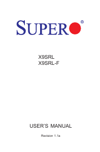 Manual Supermicro X9SRL-F Motherboard