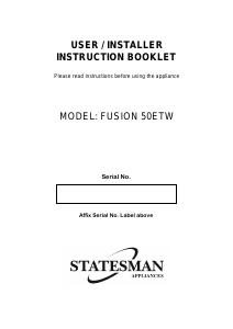 Manual Statesman FUSION50ETW Range