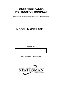 Bruksanvisning Statesman NAPIER60E Spis
