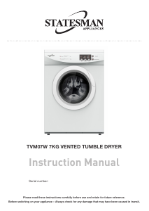 Manual Statesman TVM07W Dryer