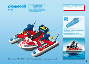 Manual de uso Playmobil set 9387 Ghostbusters Zeddemore con Moto de Agua