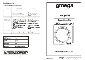 Handleiding Omega OCD4W Wasdroger