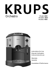 Manual Krups F889 Orchestro Coffee Machine