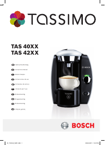 Mode d’emploi Bosch TAS4212 Tassimo Cafetière