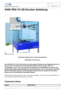 Bedienungsanleitung German RepRap X400 Pro v3 3D-Drucker