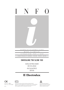 Handleiding Electrolux TWSL5M100 Wasdroger