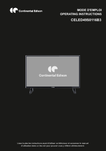 Manual Continental Edison CELED49S0116B3 LED Television