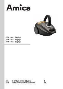 Manual Amica VM 1061 Zephyr Vacuum Cleaner
