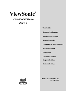 Руководство ViewSonic NX1940w ЖК телевизор