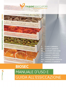 Руководство Tauro Essiccatori Biosec Silver B10-S Дегидратор для пищевых продуктов