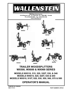 Manual Wallenstein WX520 Wood Splitter