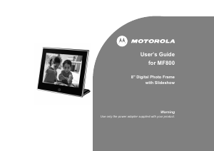Bruksanvisning Motorola MF800 Digital fotoram