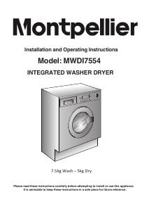 Bruksanvisning Montpellier MWDI7554 Kombinerad tvätt-tork