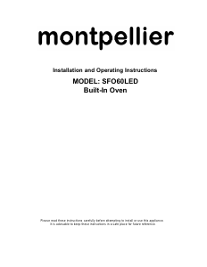 Handleiding Montpellier SFO60LED Oven