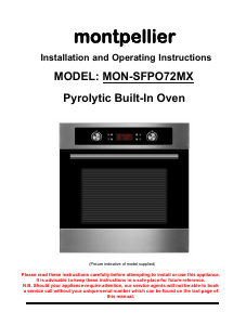 Handleiding Montpellier SFPO72MX Oven