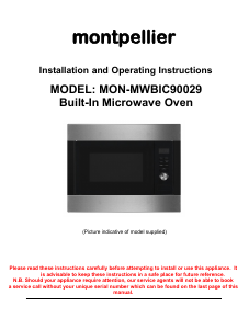 Bruksanvisning Montpellier MWBIC90029 Mikrovågsugn