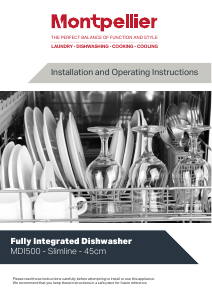 Manual Montpellier MDI500 Dishwasher