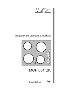 Bruksanvisning Moffat MCP 651 BK Häll