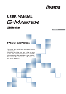Bruksanvisning iiyama G-Master GB2760QSU LCD skärm