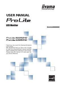 Handleiding iiyama ProLite E2282HD LCD monitor