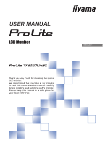 Manual iiyama ProLite TF6537UHSC LCD Monitor