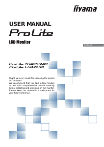 Manual iiyama ProLite TH4265MIS LCD Monitor