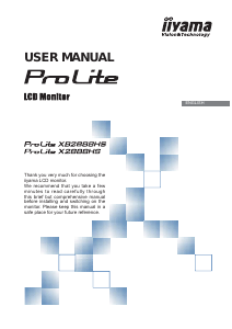 Manual iiyama ProLite X2888HS LCD Monitor