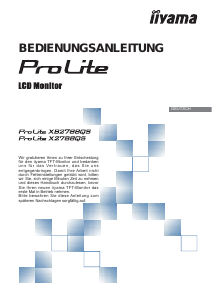 Bedienungsanleitung iiyama ProLite XB2788QS LCD monitor