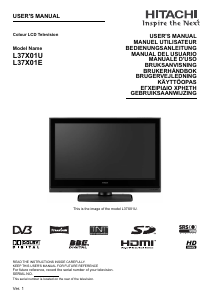Handleiding Hitachi L37X01E LCD televisie