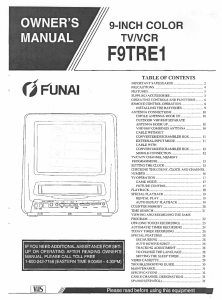 Bruksanvisning Funai F9TRE1 TV