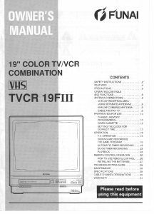 Bruksanvisning Funai TVCR 19FIII TV