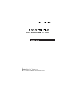 Manuale Fluke FoodPro Plus Termometro per alimenti