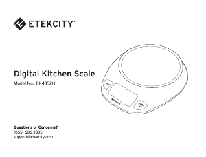 Manual Etekcity EK4352H Kitchen Scale
