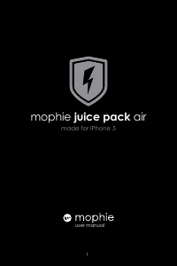 说明书 mophiejuice pack air for iPhone 5(s)便携式充电器