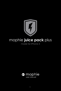説明書 mophie juice pack plus for iPhone 5(s) ポータブル充電器
