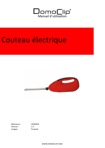 Mode d’emploi DomoClip DOM360 Couteau électrique